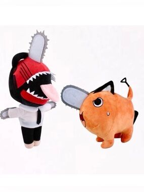 NEW Chainsaw Man Plush Bundle – Denji Chainsaw & Pochita Devil Anime Plush Toys